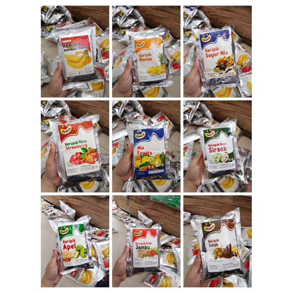 

krupuk dan kripik buah aneka rasa