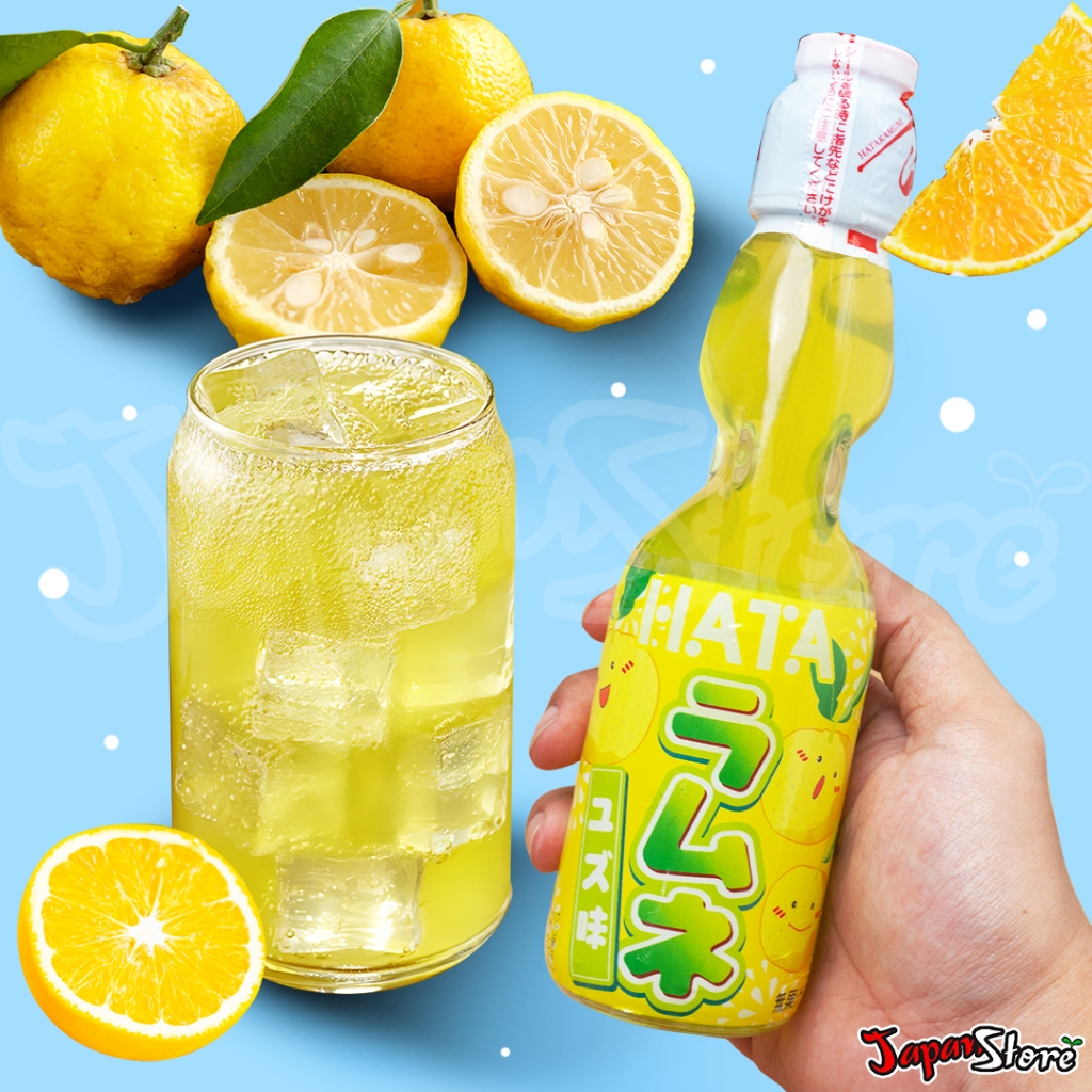 Hata Ramune Jeruk Yuzu 200 ml [Minuman Soda Jepang Tutup Kelereng]