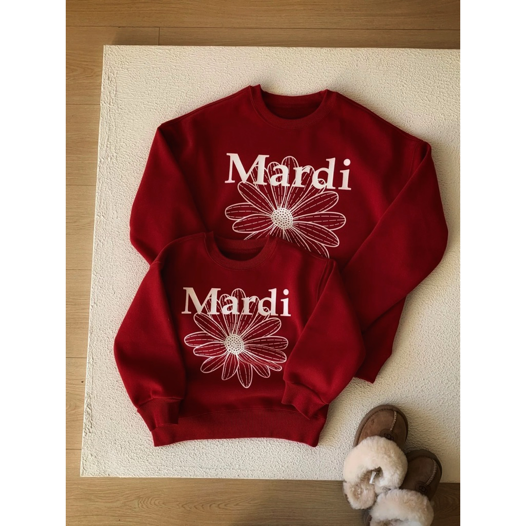 M Flowers Sweater/ Sweater Anak Perempuan/ Baju Dingin Anak Perempuan/ Baju Kembaran Ibu Anak/ Sweat