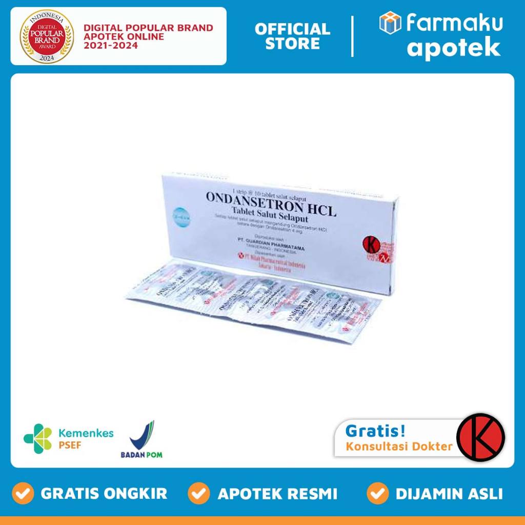 Ondansetron 4 mg Tablet Nulab Strip 10 tablet salut selaput
   - ASB