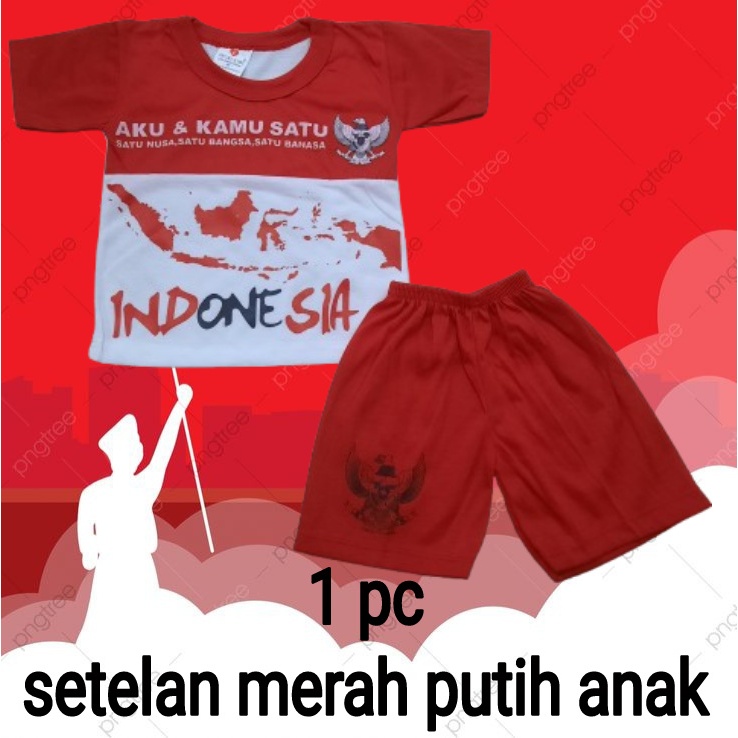 SETELAN ANAK ANAK MERAH PUTIH / BAJU MERAH PUTIH ANAK ANAK / SETELAN ANAK 17 AGUSTUSAN / BAJU ANAK 1