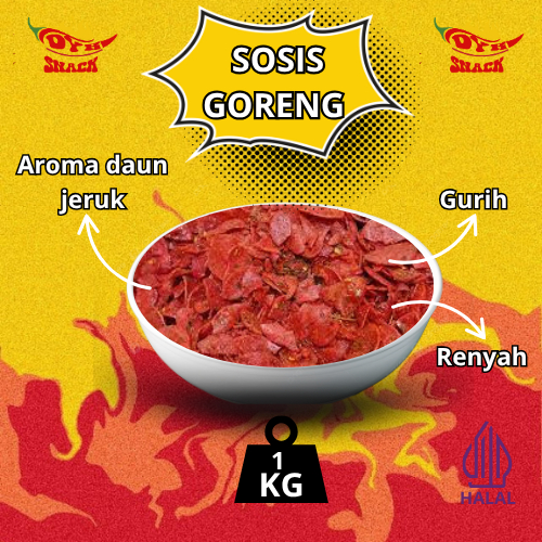 

Sosis Goreng /Sosreng /sosis Pedas Daun Jeruk 1kg