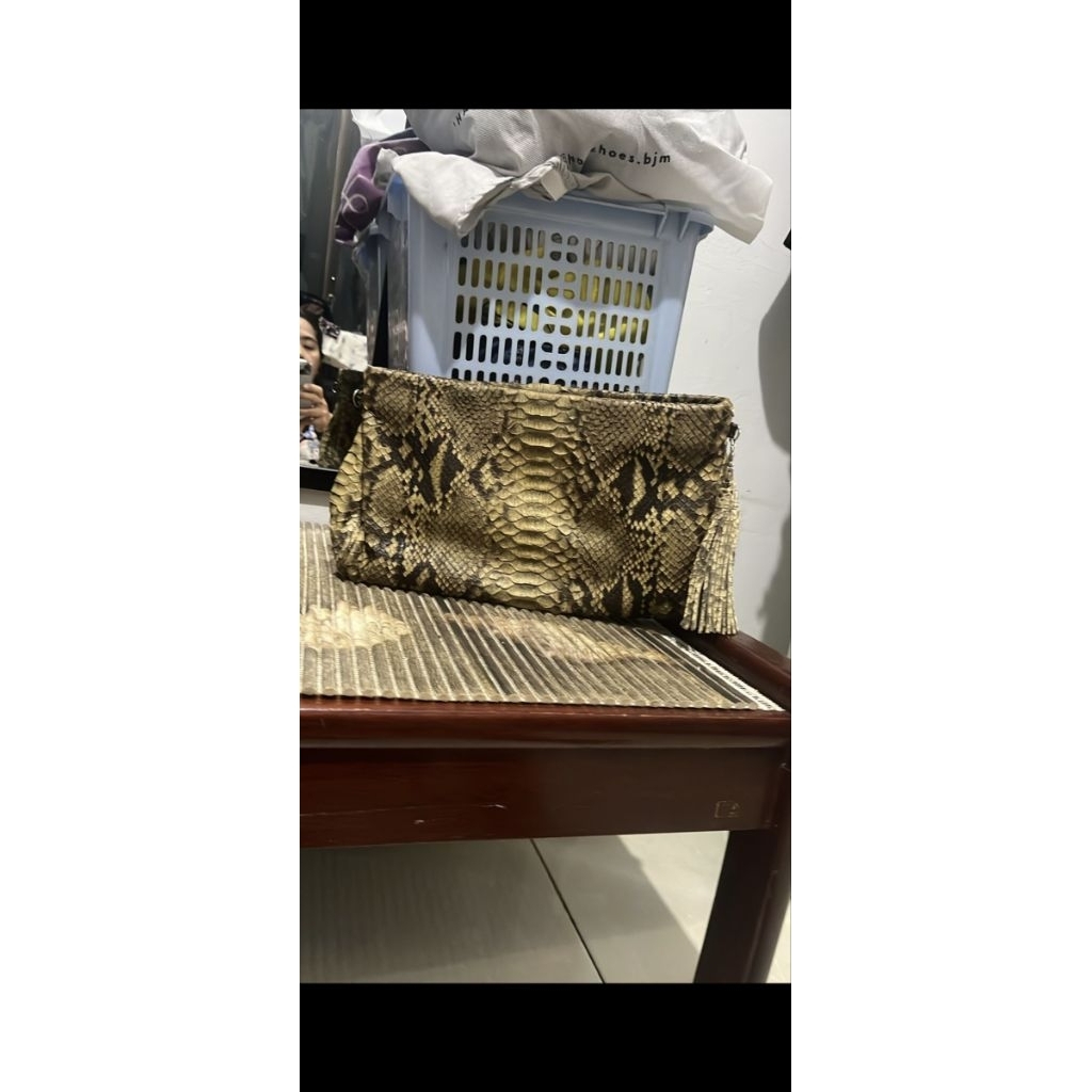 Preloved tas kulit ular asli