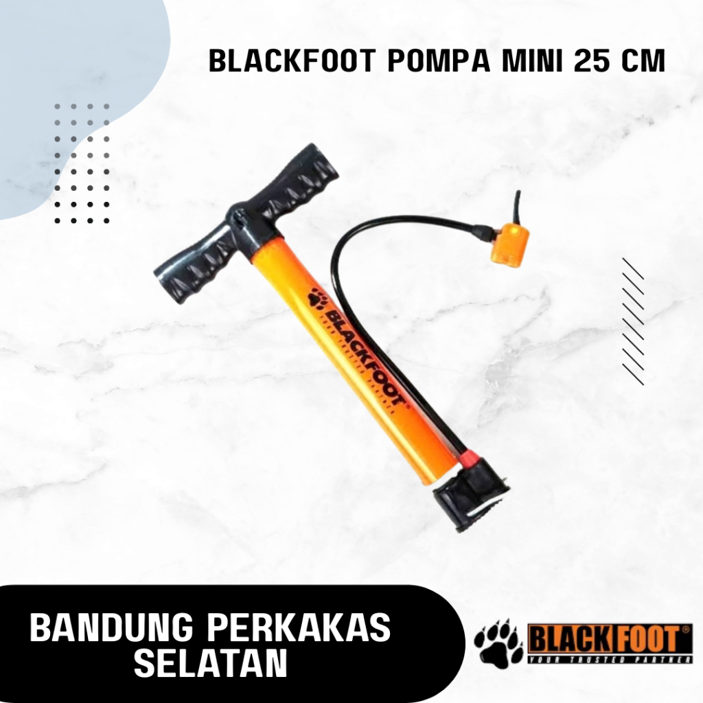 BLACKFOOT Pompa Mini 25 cm - Pompa Sepeda Tabung Angin Manual Ban