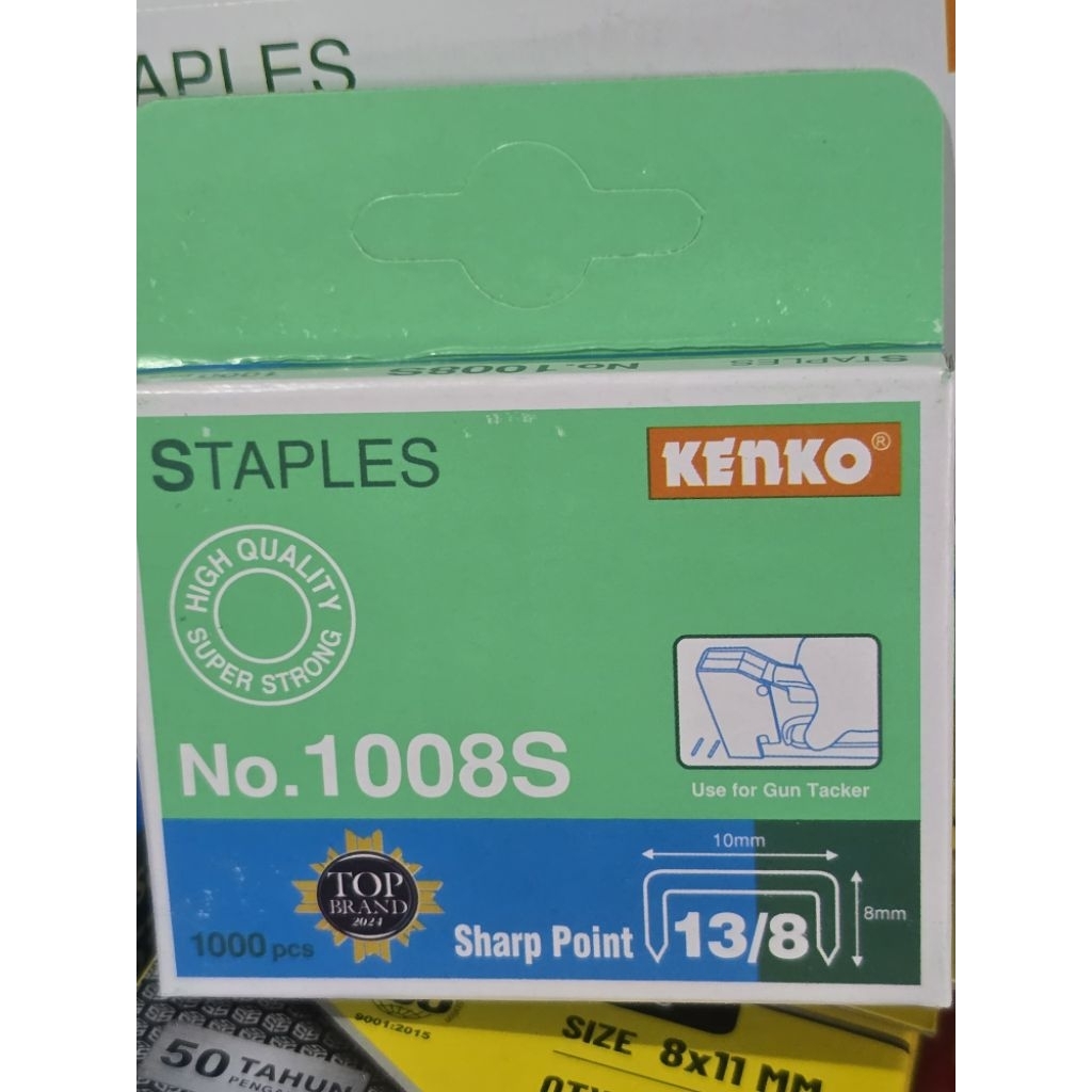 

ISI STAPLES KENKO 13/8 ISI STAPLES KENKO REFILL STAPLER HEKTER TEMBAK GUN TACKER 8mm 1008S 13/8