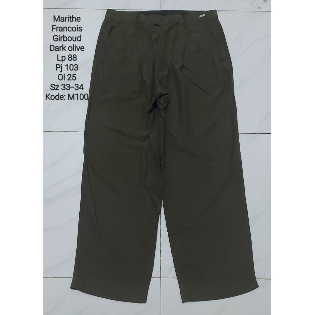 Celana Marithe Francois Girbaud Dark Olive sz 33-34