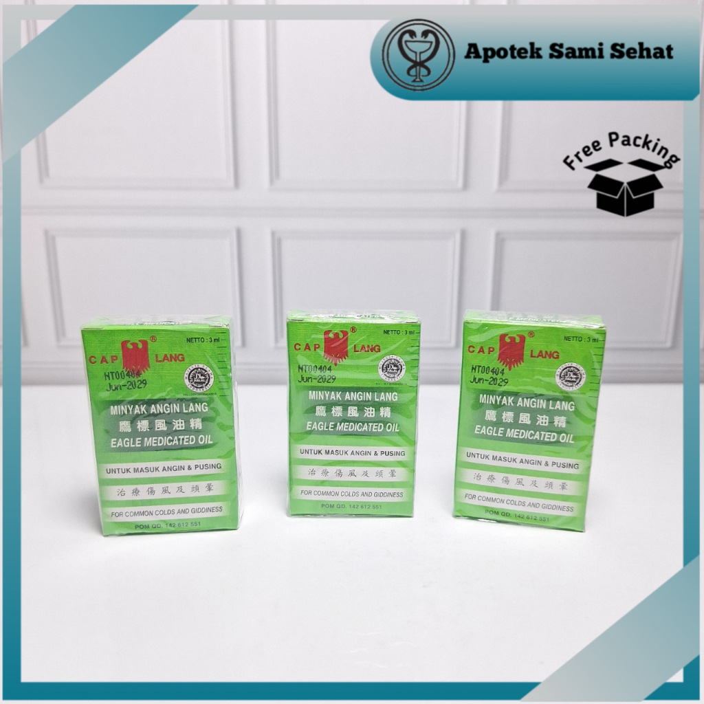 3 PCS CAP LANG MINYAK ANGIN LANG PPO 3 ML