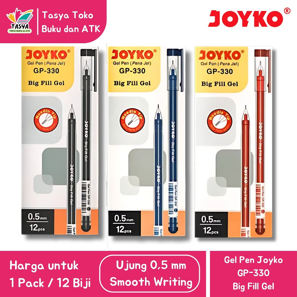 

(1 PACK / 12 PCS) Gel Pen / Bolpoin Gel / Pena Gel JOYKO GP-330