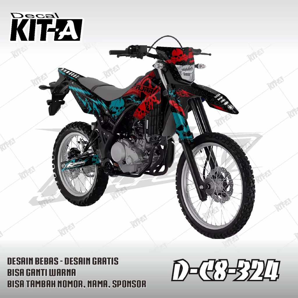 Decal stiker WR 155 Fullbody Terbaru MOTIF merah hitam tosca