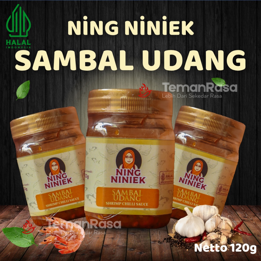 

Ning Niniek Sambal Udang 120gr - Sambal Udang Pedas Gurih Siap Saji Original Asli Surabaya