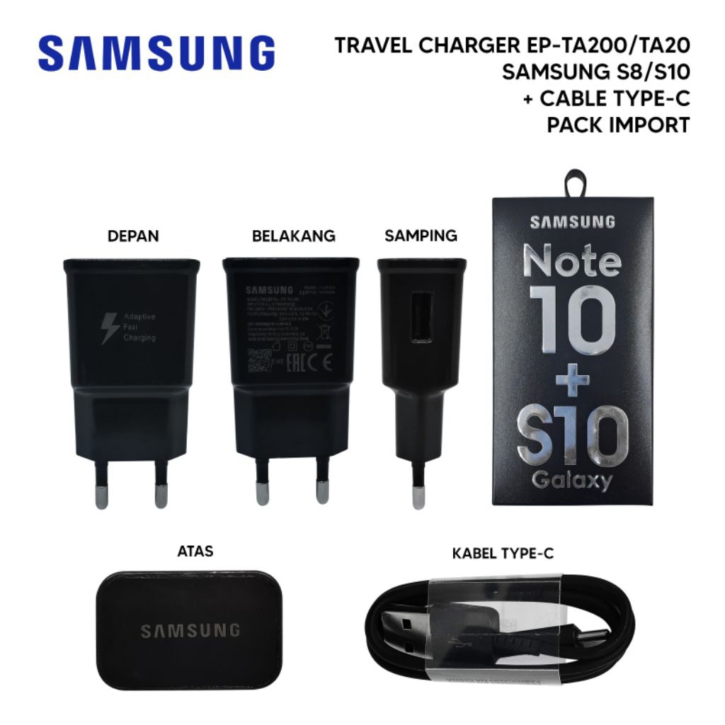 Travel Charger Samsung A10 MICRO USB / NOTE 10+ TYPE C TC Samsung Universal