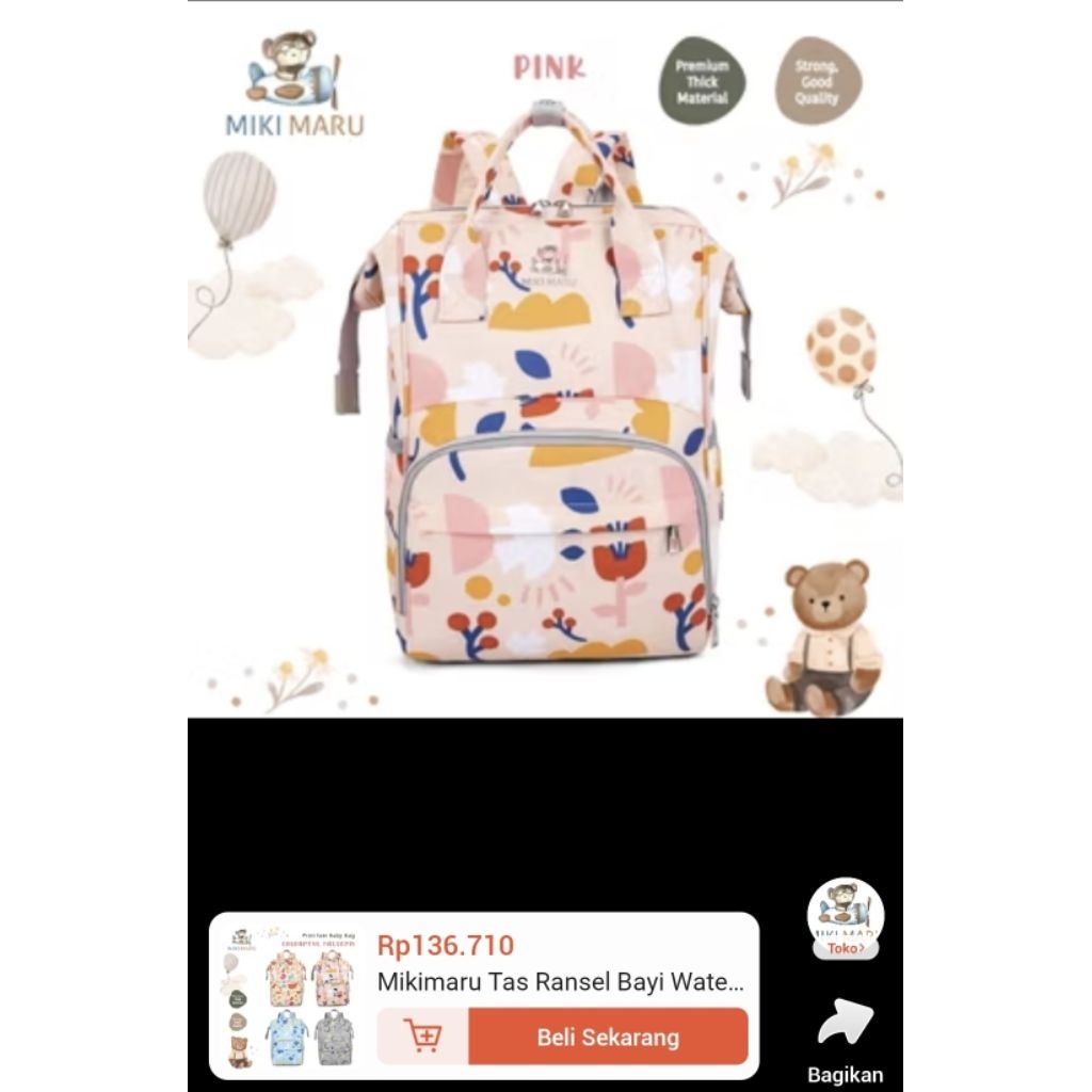 Mikimaru tas ransel bayi waterproof