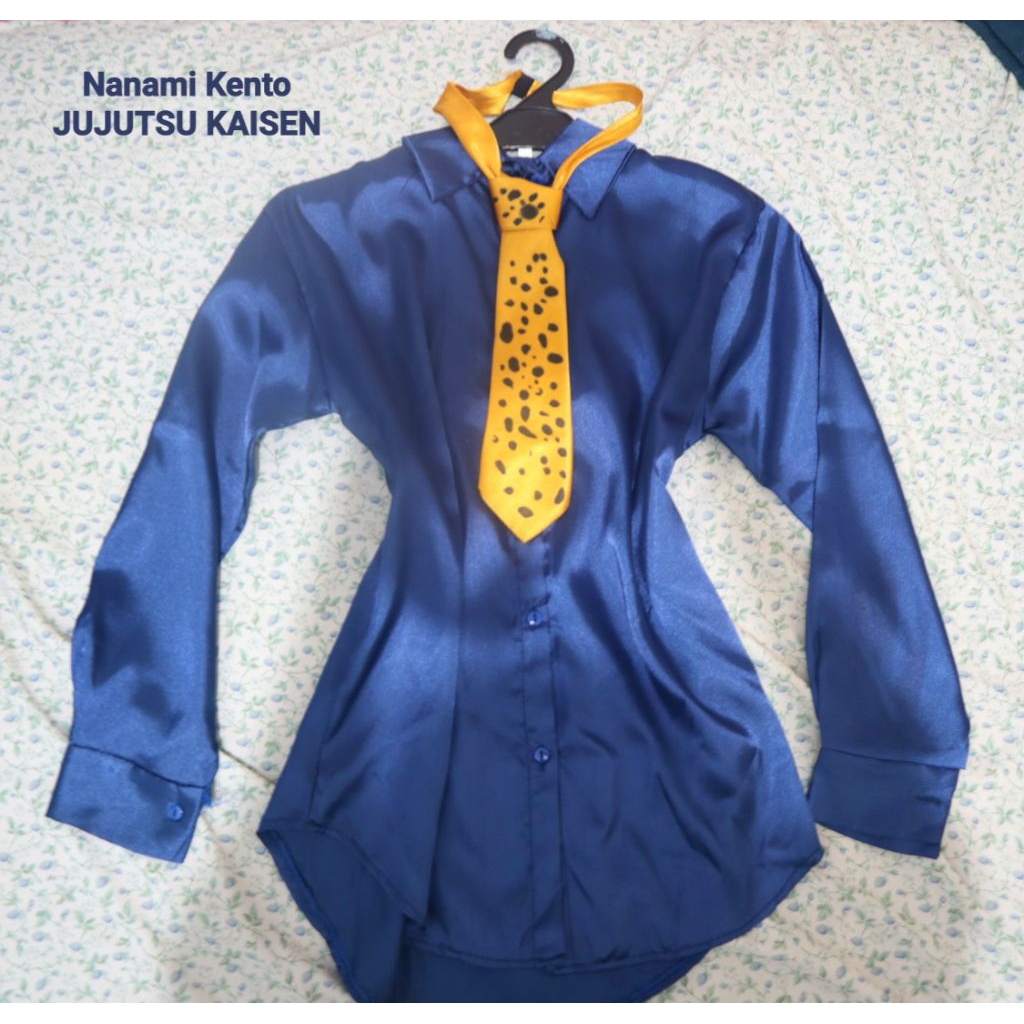 Preloved Bekas Baju Cosplay Kemeja size M + Dasi Anime Jujutsu Kaisen Nanami Kento