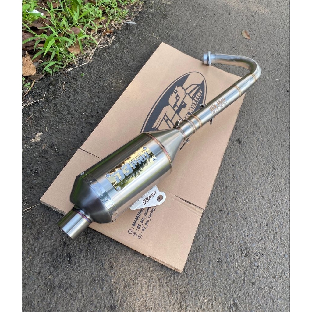 Knalpot Tsukigi Drag Mio Stenlis inlet 38mm - ORIGINAL D3