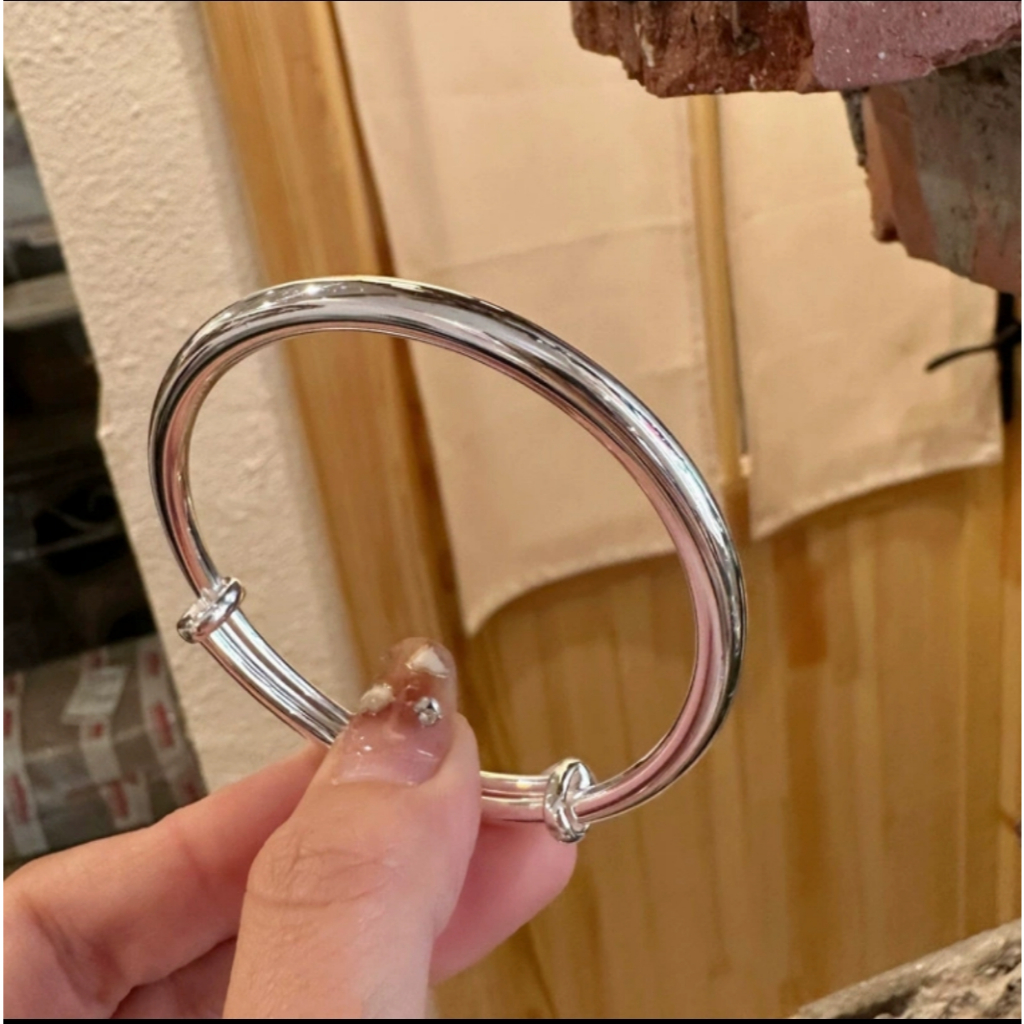 Gelang Bangle Polos Perak 999 Sertifikat