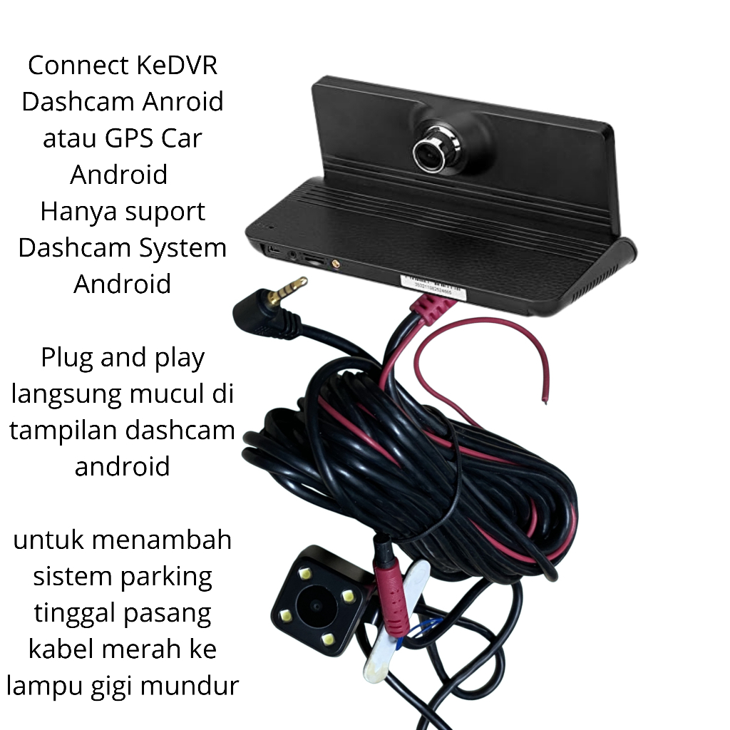 Kamera Spion Mobil Universal Kamera Mundur Mobil type Android 4 LED Kamera Tampilan Belakang Penglih