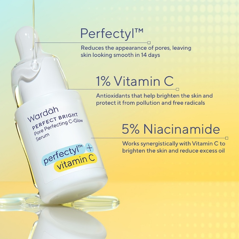 WARDAH PERFECT BRIGHT PERFECTLY TM + VITAMIN C PORE PERFECTING C-GLOW SERUM 15ML