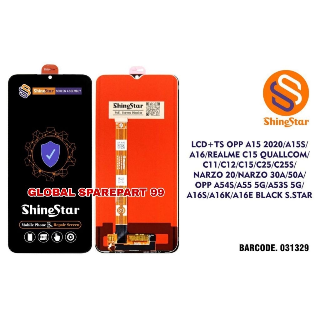 LCD OPPO A15 2020 / OPPO A15S / OPPO A16 / REALME C15 QUALLCOM / REALME C11 / REALME C12 / REALME C1