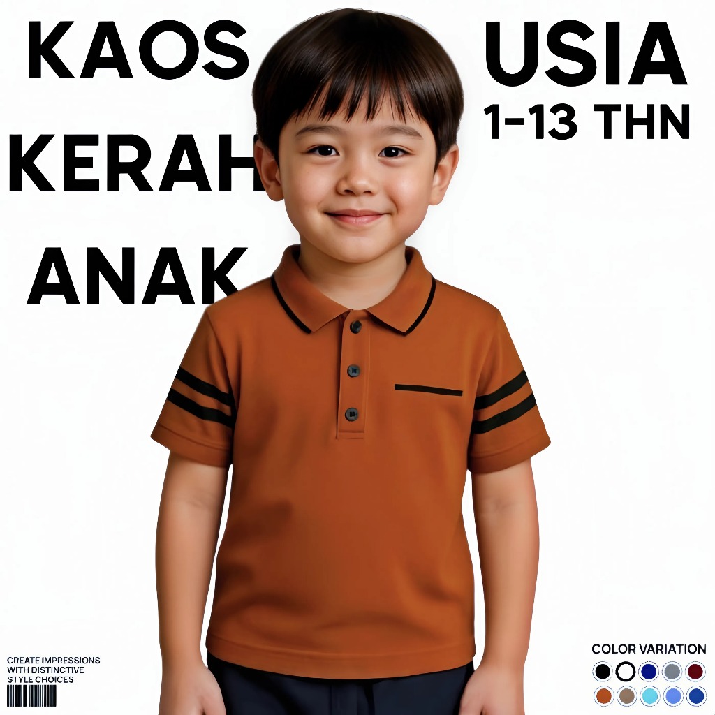 Baju Anak Laki Laki Umur 1 - 13 Tahun / Kaos Kerah Anak Santai Formal Dan Kasual / Kaos Polo saku Mo