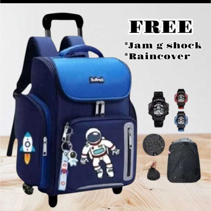 tas ransel troly astro tabung ransel troly untuk anak sekolah TK, dan SD kelas (1-2) anak laki-laki