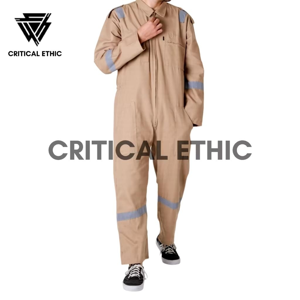 Wearpack Safety Coverall Warna Cream Seragam Kerja Lapangan Outdoor