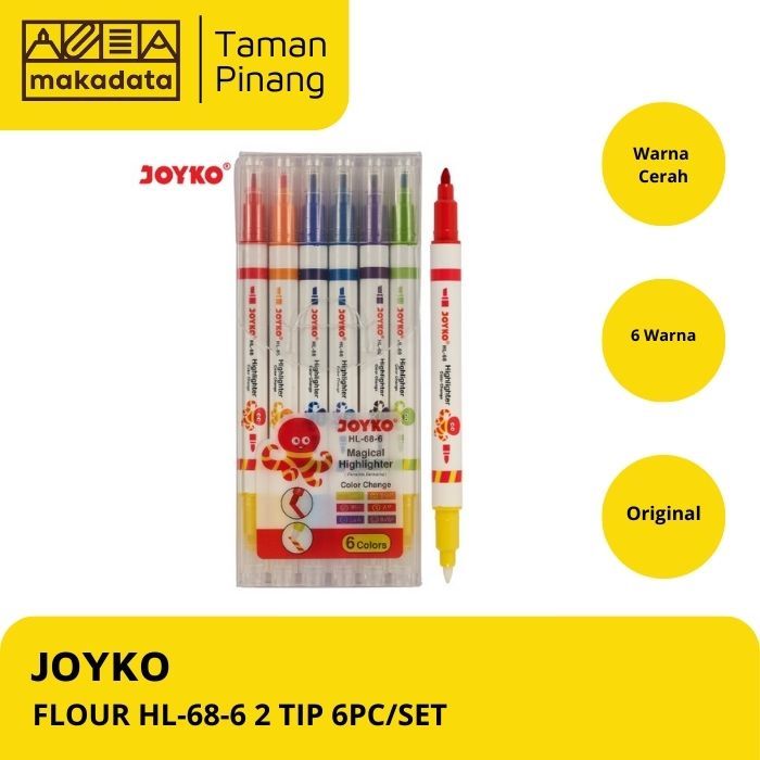 

JOYKO HIGHLIGHTER / FLOUR DOUBLE TIP HL-68-6 (1 SET)