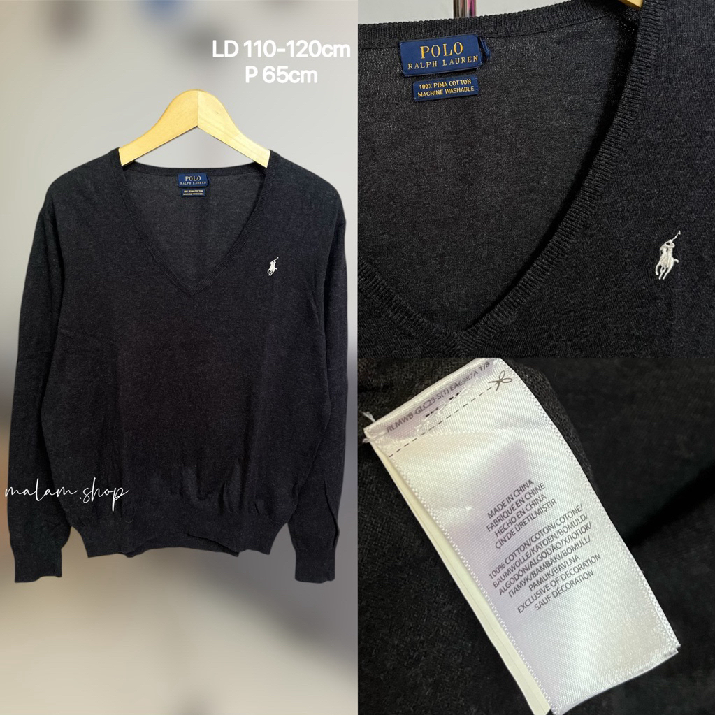 Polo Ralph Lauren V-Neck Sweater - Dark Grey