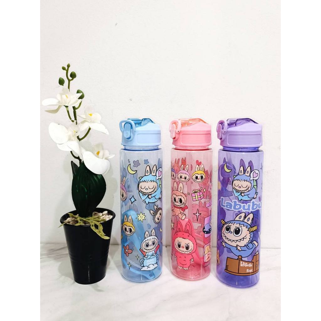 Botol Minum Bening Labubu / Botol Minum / Botol Minum Karakter / Botol Minum Anak