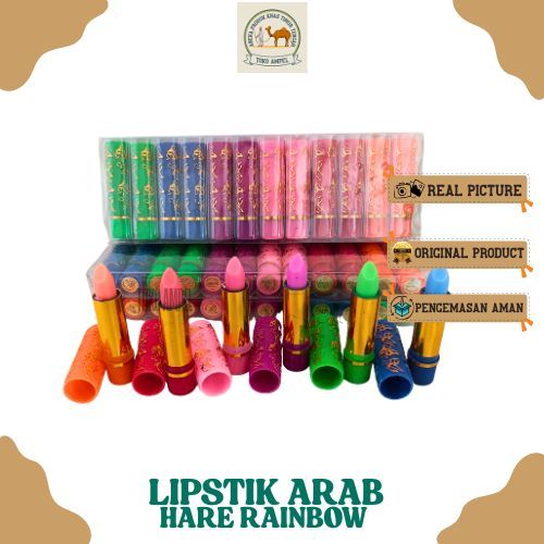 GROSIR 1LUSIN (12PCS) Lipstik Hare HALET Arab Warna Warni Aroma Khas Untuk Menutrisi Bibir Mempesona