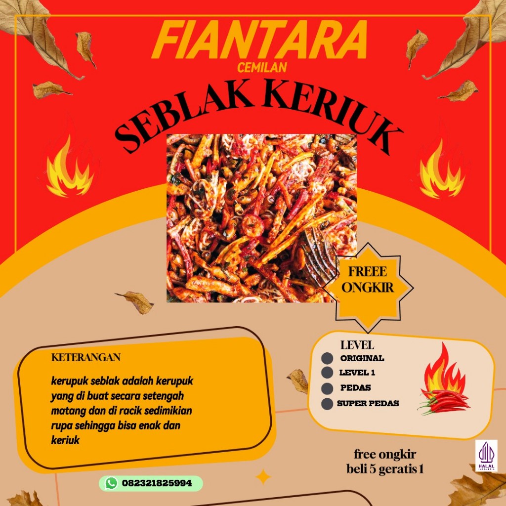 

SEBLAK KERUPUK JAAT BETON PEDAS DAUNJERUK 100GR