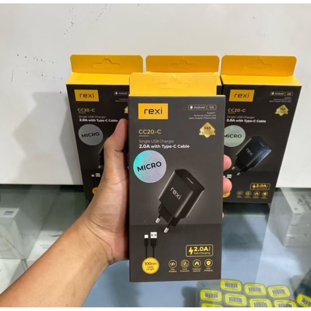 REXI CC20-M Single USB Charger 2.0A With micro Cable