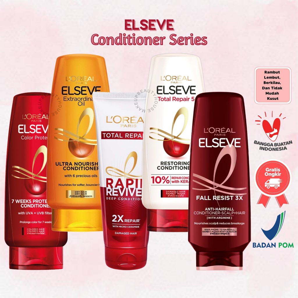 LOREAL PARIS Elseve Conditioner 155ml - Total Repair 5 | Fall Resist 3X | Extraordinary Oil | Rapid 