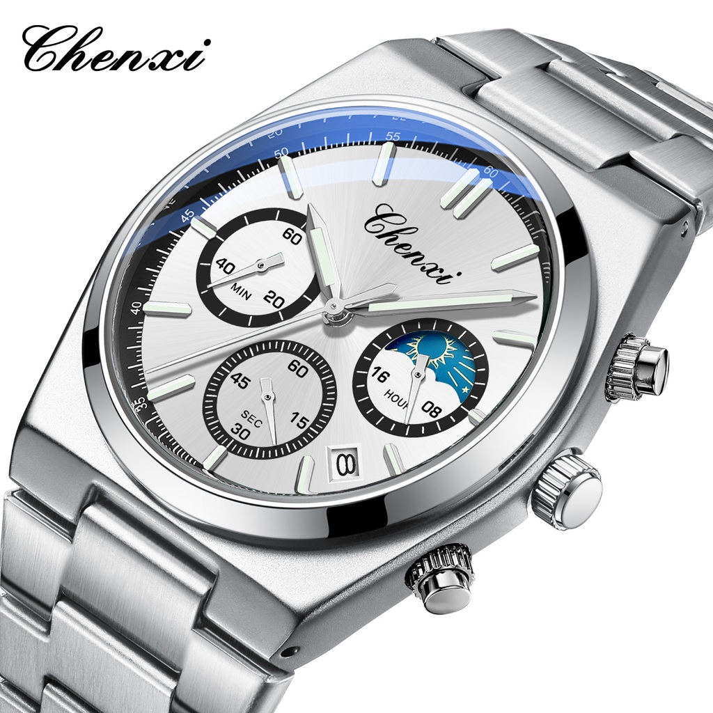 Jam Tangan Pria Anti Air CHENXI 983 otomatis tahan air Analog rantai Arloji automatic Pria Terbaru U