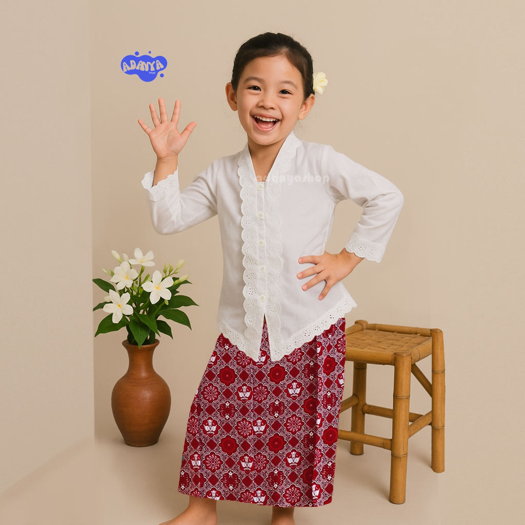 Baju Kebaya Sekolah SD Anak Perempuan Atasan Kebaya Anak