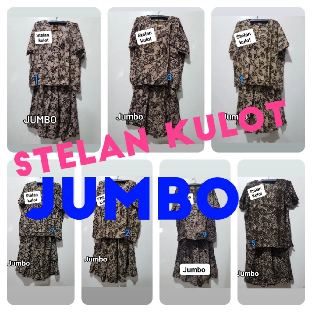STELAN KULOT BATIK JUMBO/ Celana pendek & lengan pendek