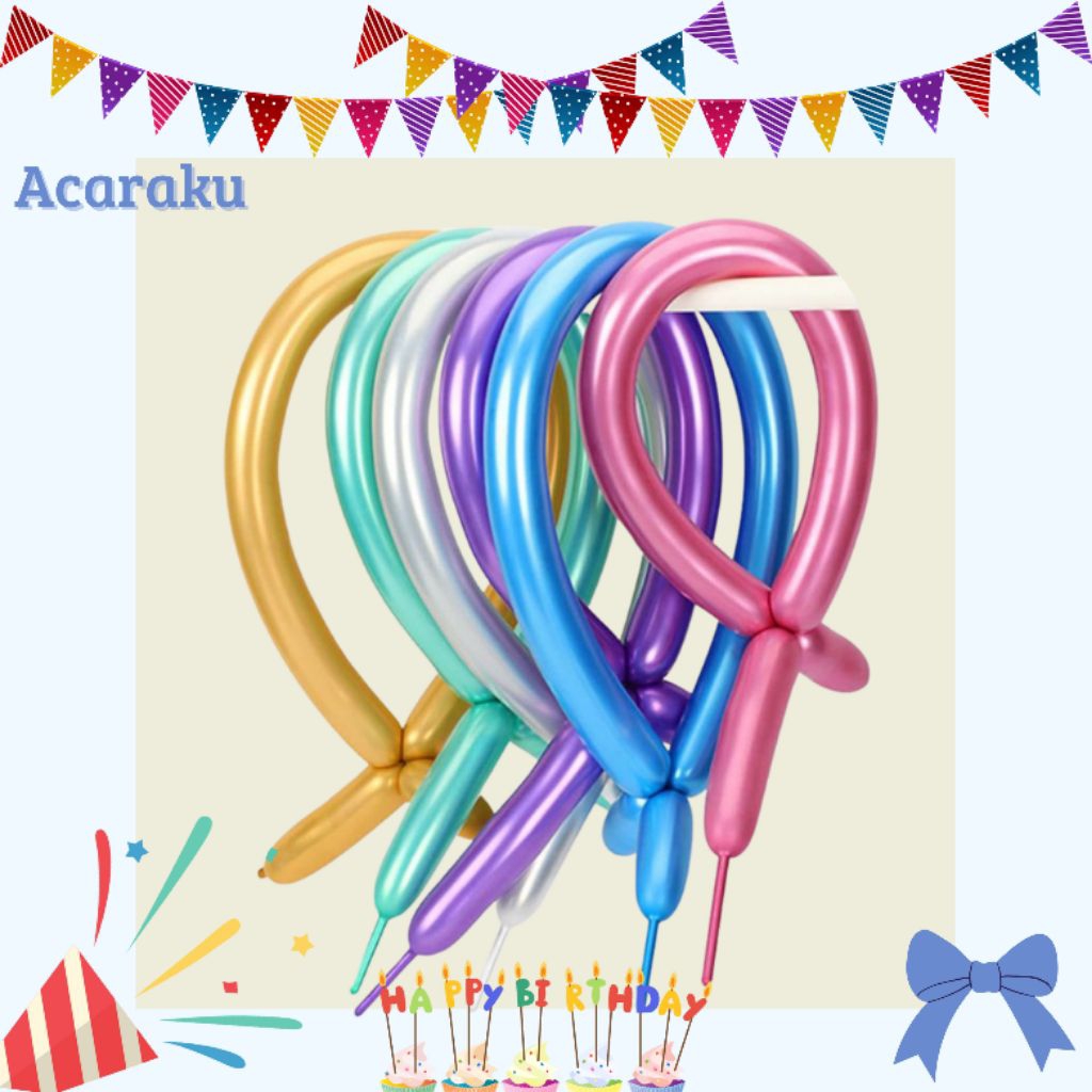 Balon Twist Crome Metalik//Ecer Balon Letex Panjang Harga Satuan