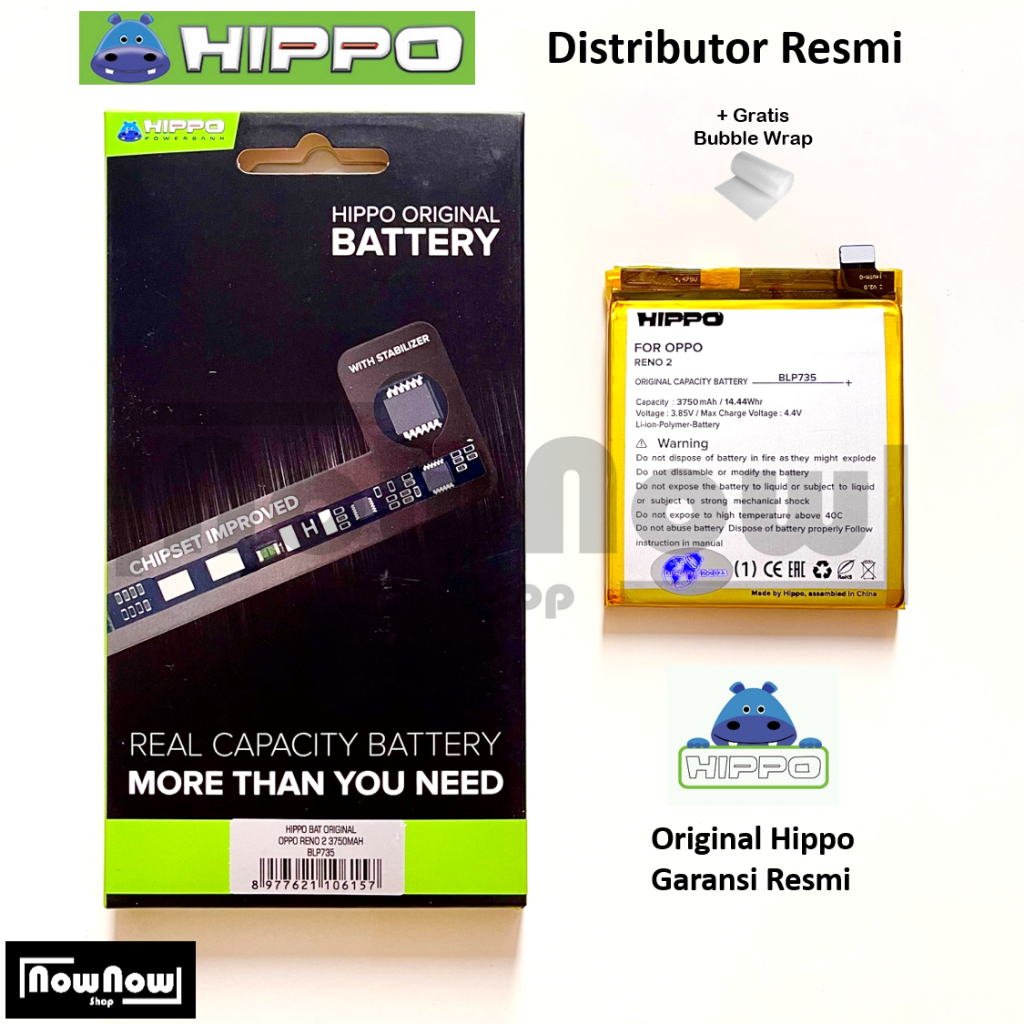 Baterai Hippo For 0pp0 Reno 2 CPH1907 BLP735 Batre Batrai Battery HP