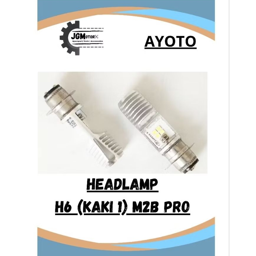 AYOTO Lampu Depan Headlamp H6 Kaki 1 LED M2B Pro AC DC Untuk Matic Bebek