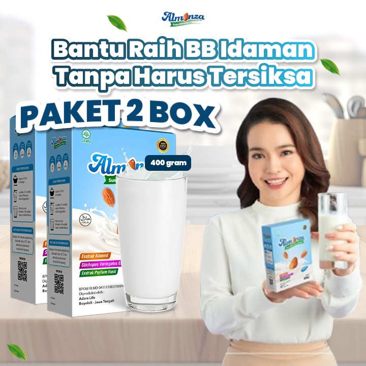 

SUSU ALMONZA Bukan Susu Dietary Biasa, Bisa Cerahkan Kulit - No Sugar dan Low Fat - 400 Gr