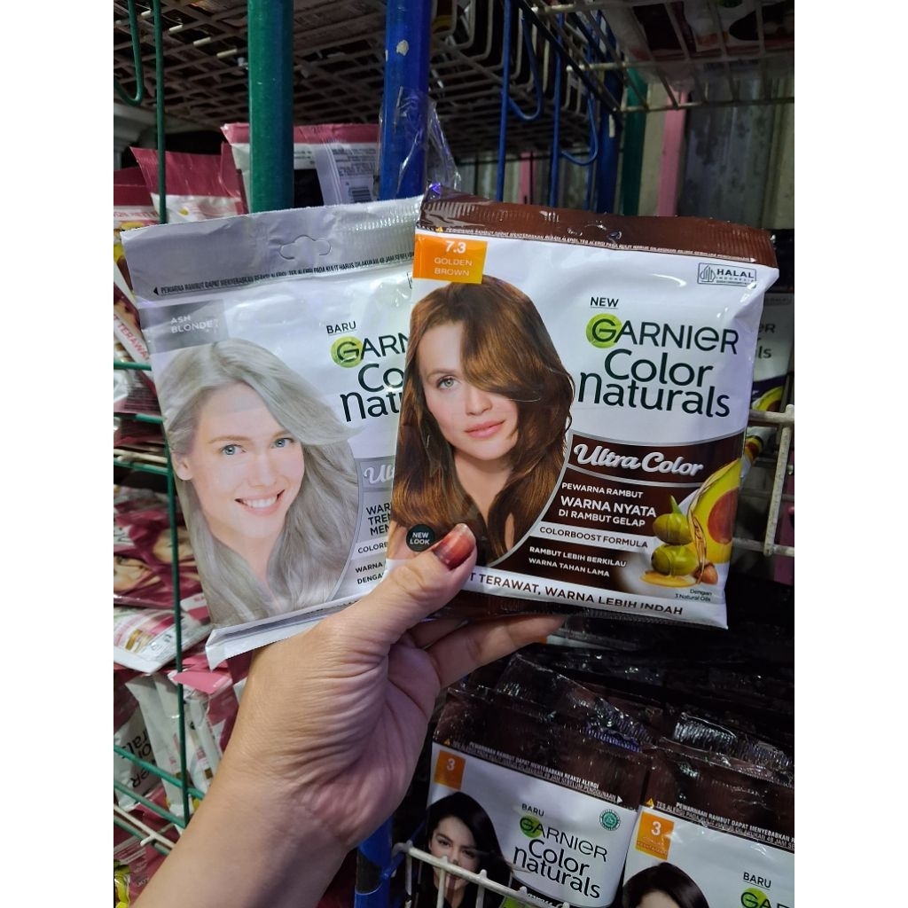 paket garnier ash blonde + golden brown