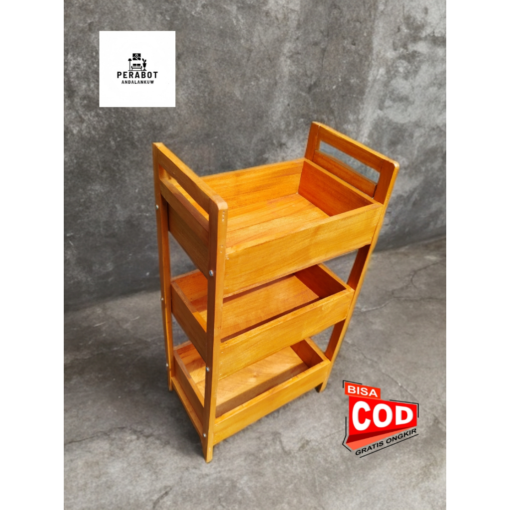 RAK BAWANG KAYU SUSUN 3 SERBAGUNA