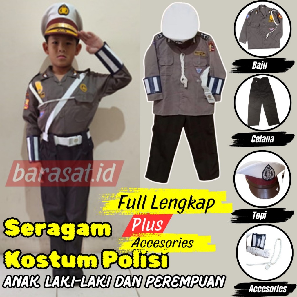 baju polisi anak laki laki baju polisi anak laki laki 4 tahun baju karnaval profesi anak TK,PAUD,SD
