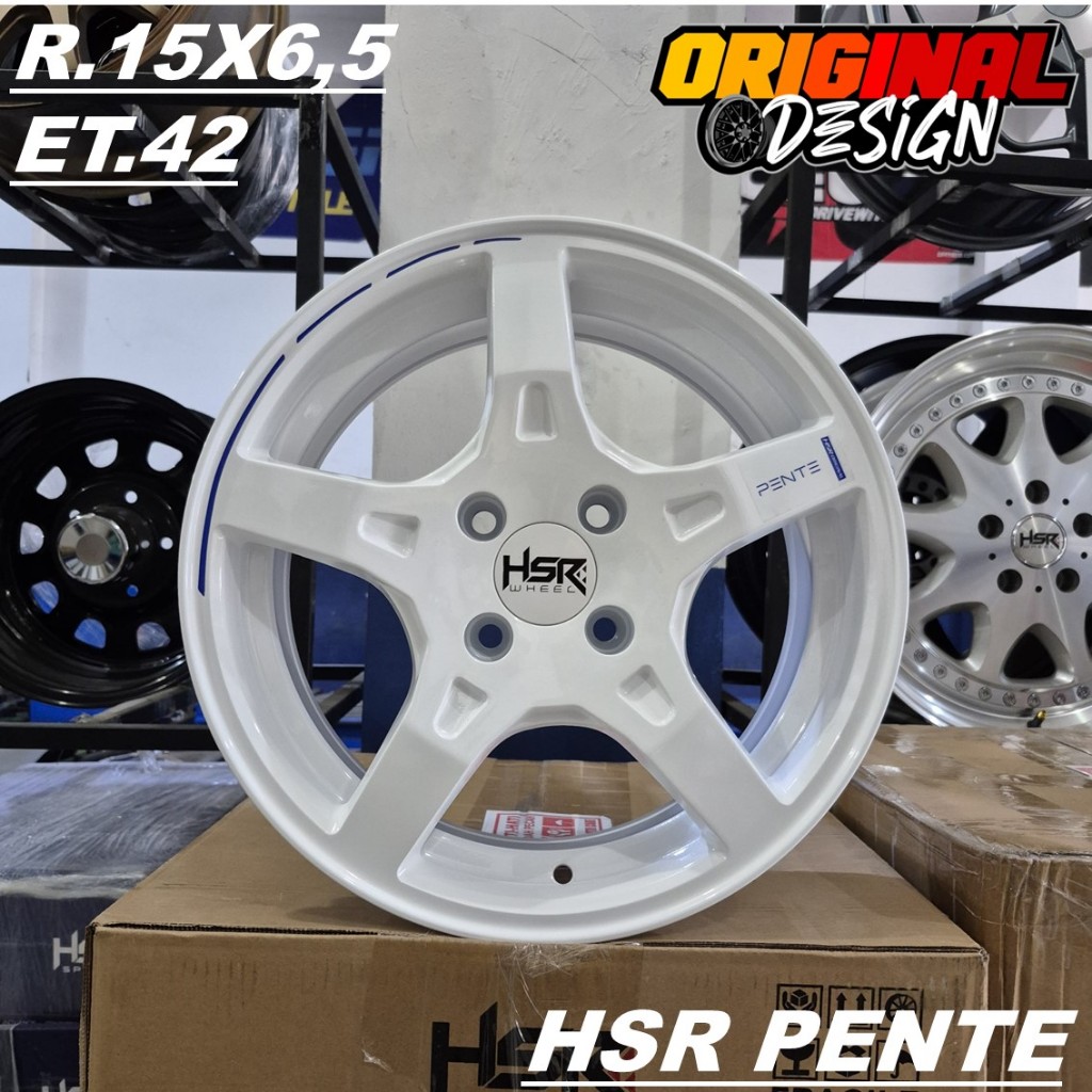 Pelek Mobil BRIO, AGYA, SIRION, Ring 15 Warna Putih Velg HSR PENTE R15 Palang 5