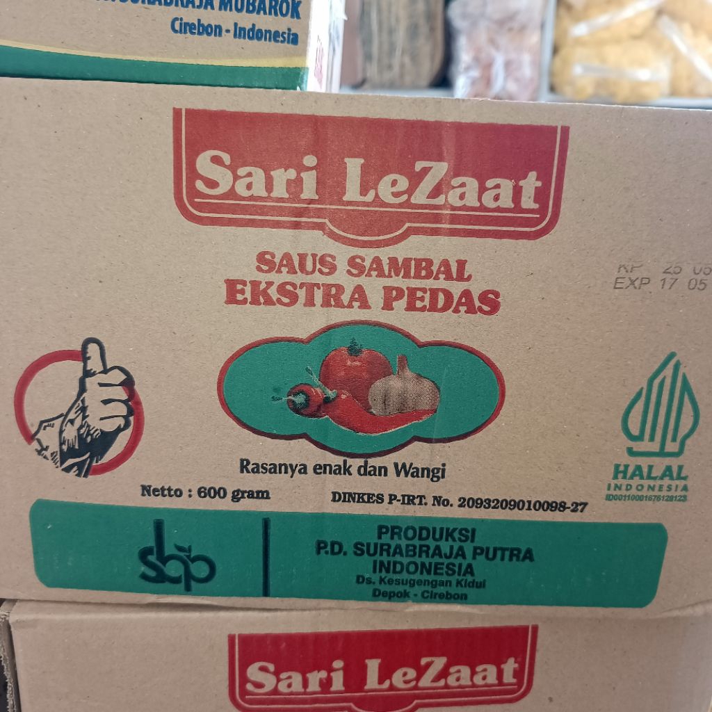 

Saos Cabe SARI LEZAT Produk SURABRAJA SATU DUS Isi 24 Bantal
