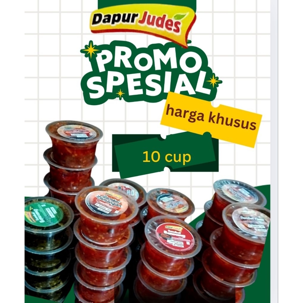 

sambel judes kemasan cup 75g, 1 karton isi 10 pcs