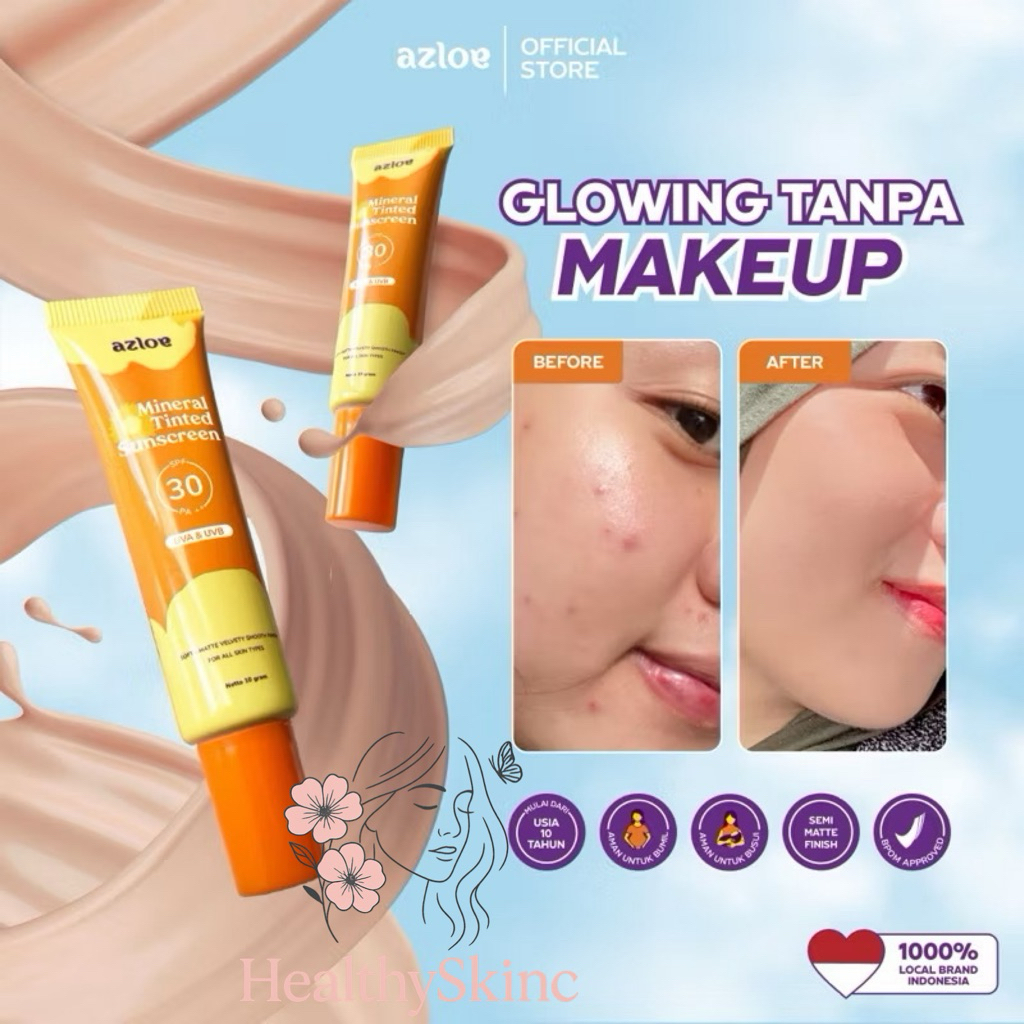 AZLOE TINTED SUNSCREEN HYBRID KULIT BERMINYAK BERJERAWAT [AZLOE TELAH UJI SPF] D