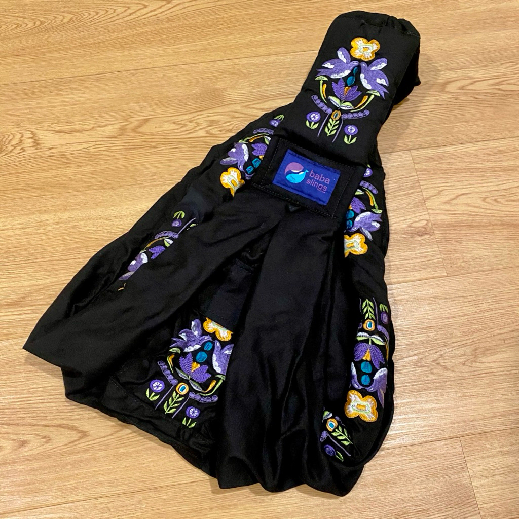 PRELOVED Gendongan BabaSlings Embroidered | Hitam Carrier Anak Bayi Baby Sling Samping Baba Sling Ba