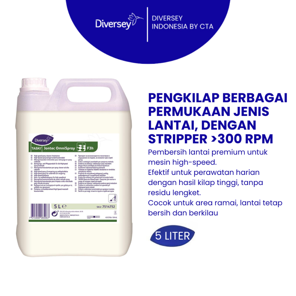 Diversey TASKI Omnispray - 5 LITER - High Gloss Cleaner / Pengkilap Lantai - DIVERSEY INDONESIA