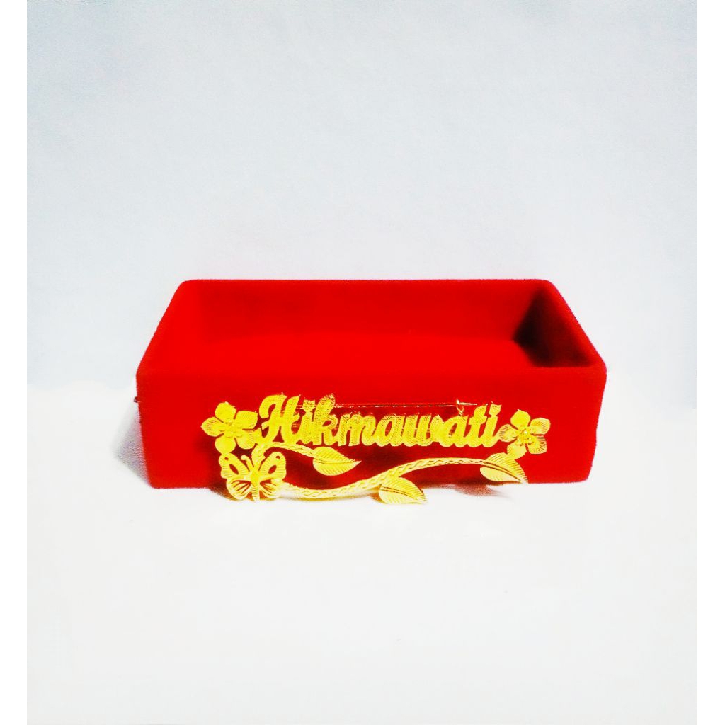 bros ukir nama lapis emas