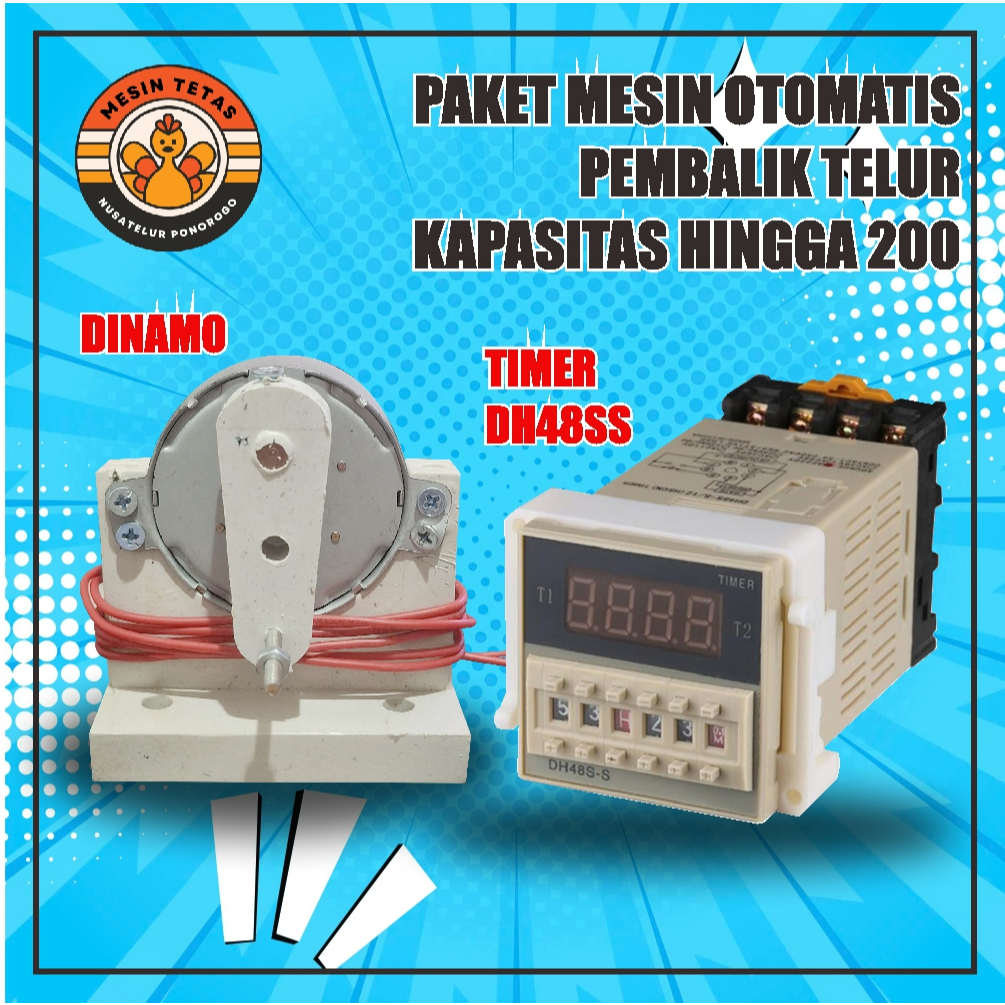 TERLARIS NUSATELUR Paket Otomatis Pembalik Telur Untuk Rak Geser Mesin Tetas Penggerak Dinamo Set